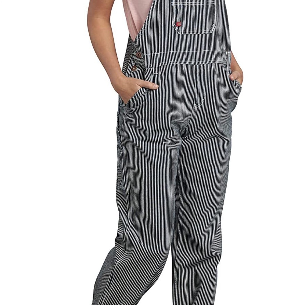 Brand new with tags! Women’s XS Dickies, striped overalls